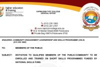 Capricorn TVET College 320 Short Skills Training Programs